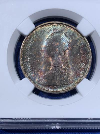 《竞宝斋》第429场 周日，周一，周二 3场连拍 （全场包邮） NGC MS65 意大利1966年500里拉银币，经典人妻帆船设计，双面深彩包浆。