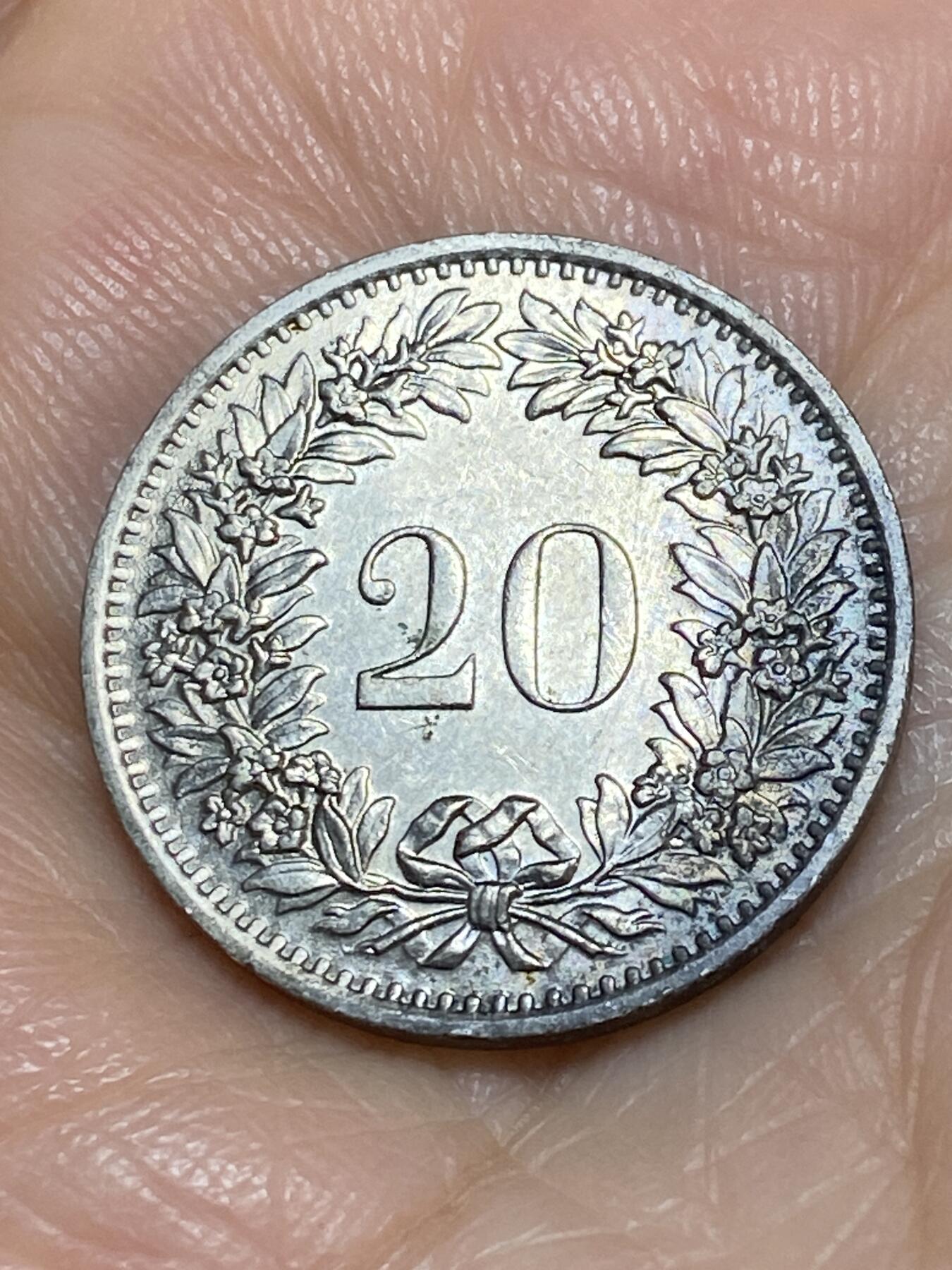 2025年第一百一十三场(总第一百三十九场）瑞士辅币专场(免佣金) 瑞士🇨🇭1971年20分(第三版，无标)