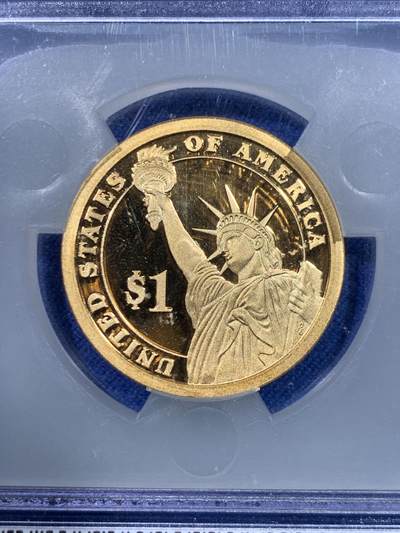 《竞宝斋》第429场 周日，周一，周二 3场连拍 （全场包邮） ICQ PR69DCAM 老盒 美国2007-S-托马斯.杰斐逊总统币1美元