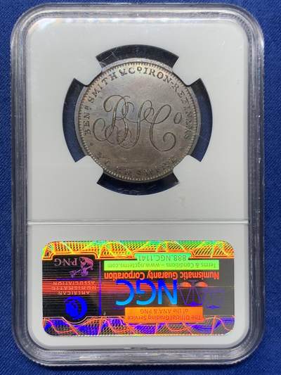 《竞宝斋》第429场 周日，周一，周二 3场连拍 （全场包邮） NGC MS63BN 英国1790年代约克夏郡乔治三世1/2便士Token铜币，稀少品种，正面的乔三头像刻画精细而富有趣味。丝滑好状态，老N盒品质保障