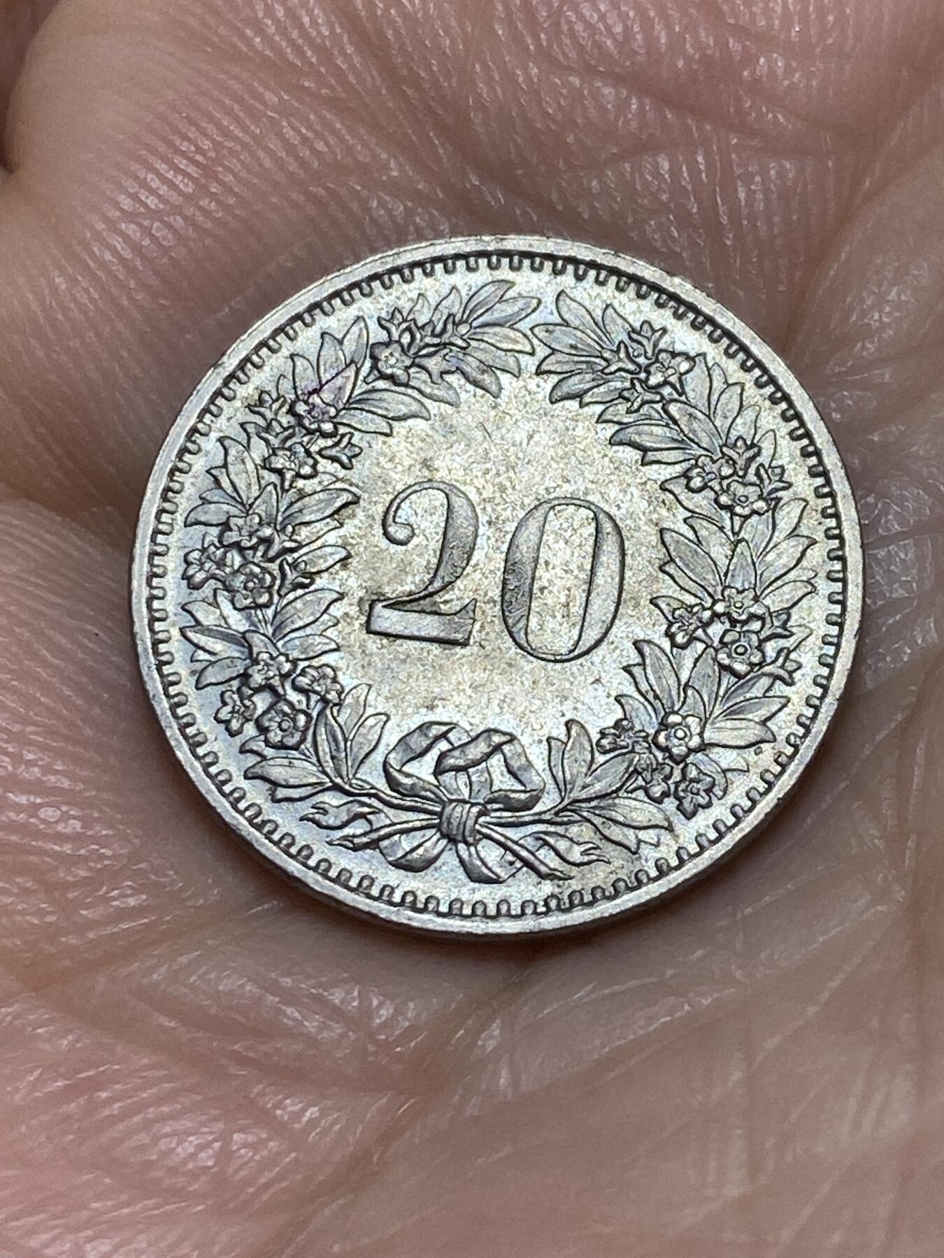 2025年第一百一十三场(总第一百三十九场）瑞士辅币专场(免佣金) 瑞士🇨🇭1970年20分(第三版，无标)