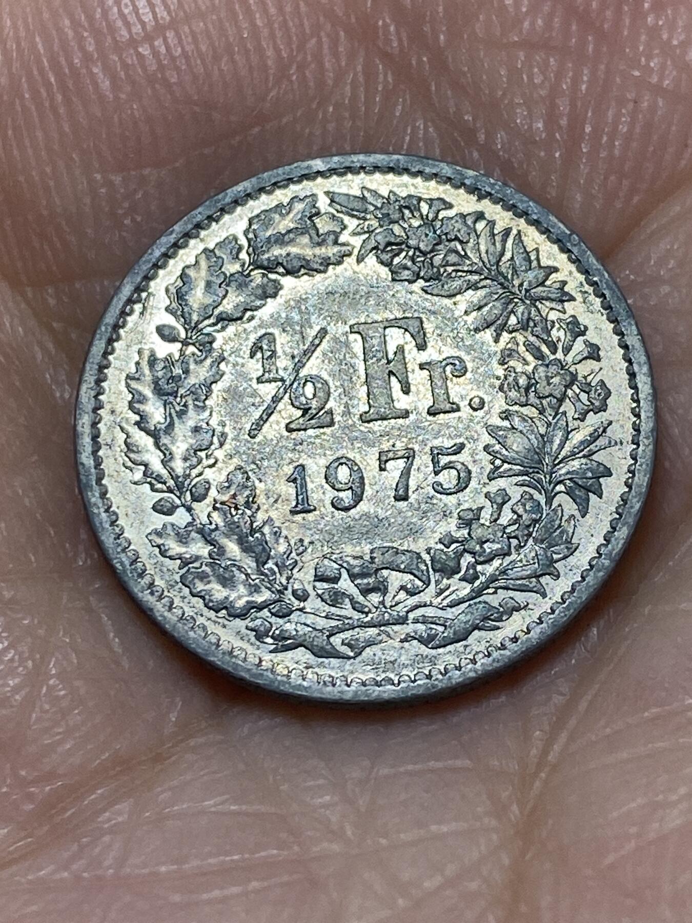 2025年第一百一十三场(总第一百三十九场）瑞士辅币专场(免佣金) 瑞士🇨🇭1975年1/2法郎(第三版，无标)