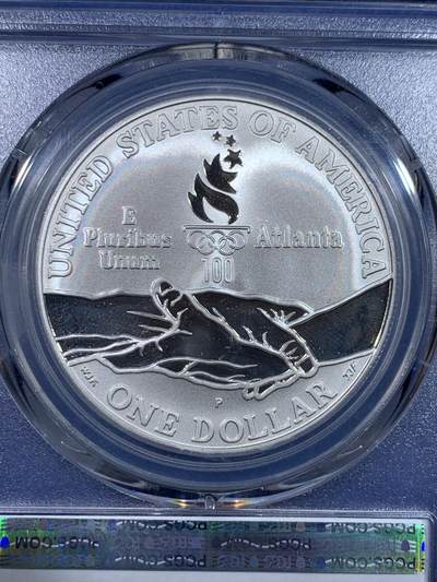 《竞宝斋》第429场 周日，周一，周二 3场连拍 （全场包邮） PCGS PR68DCAM 美国1995年1元百年奥运-体操精制纪念银币 26.73g 900银