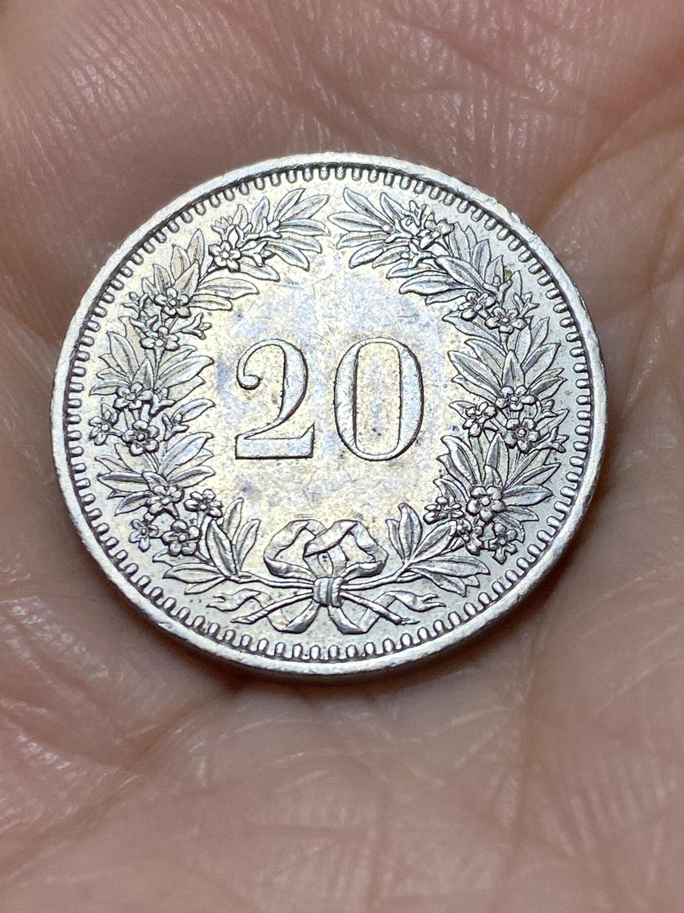 2025年第一百一十三场(总第一百三十九场）瑞士辅币专场(免佣金) 瑞士🇨🇭1982年20分(第三版，无标)