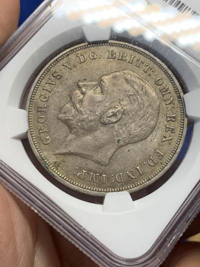 《竞宝斋》第429场 周日，周一，周二 3场连拍 （全场包邮） NGC AU58 英国1935年乔治五世木马剑克朗银币