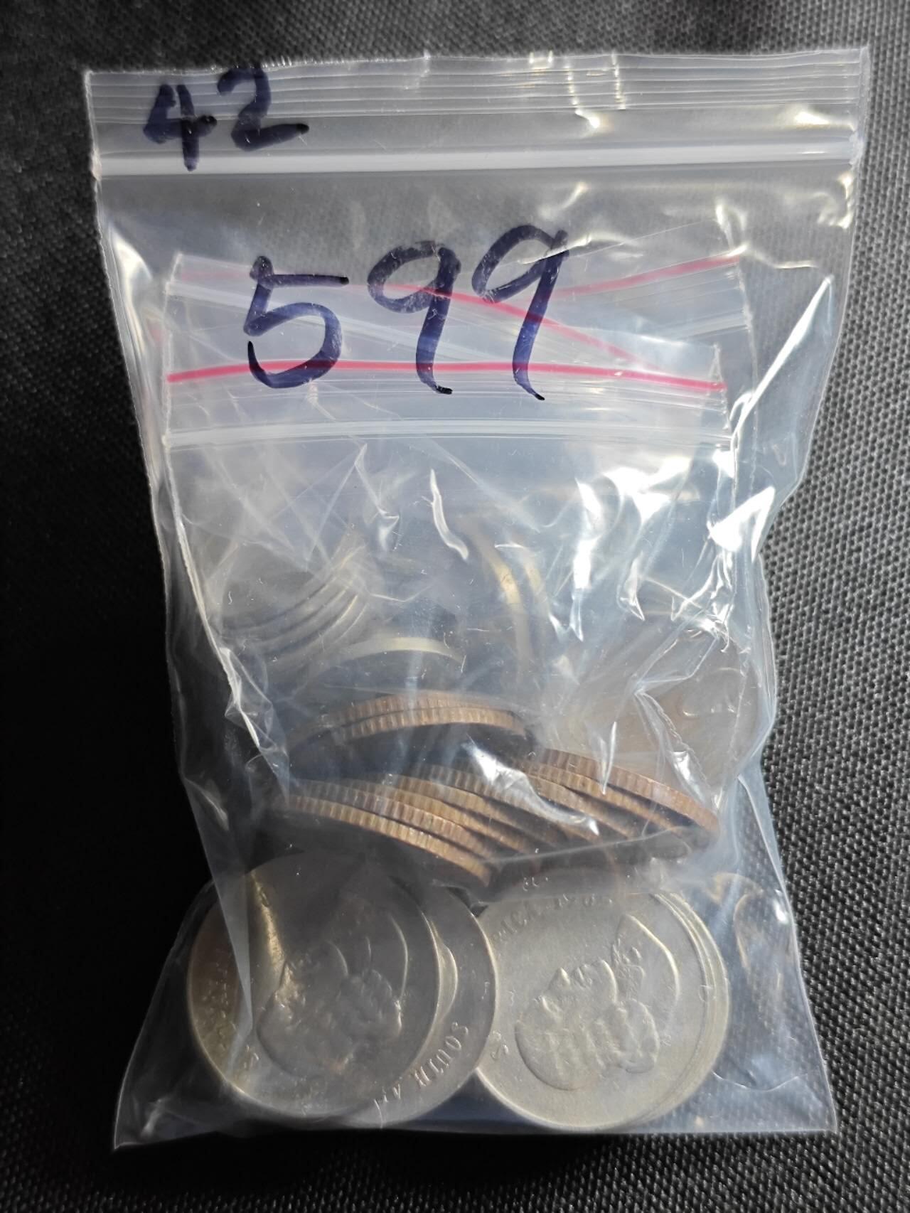 KK钱币收藏小铺  （套币 批量/好品散币 银币）专场  2月预留时间 周末发货  1965南非散币42枚 都是清年克配套