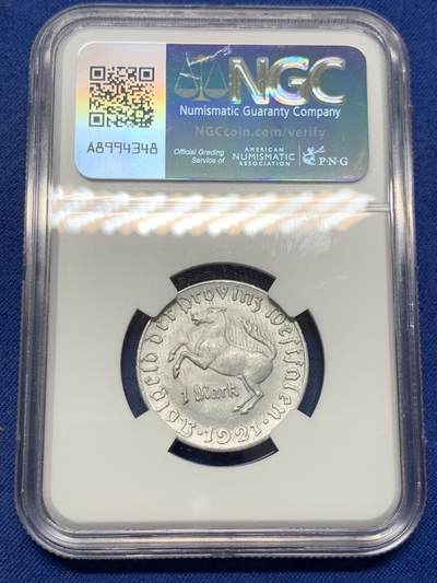 《竞宝斋》第429场 周日，周一，周二 3场连拍 （全场包邮） NGC UNCD 德国紧急状态币 1921年1马克铝币