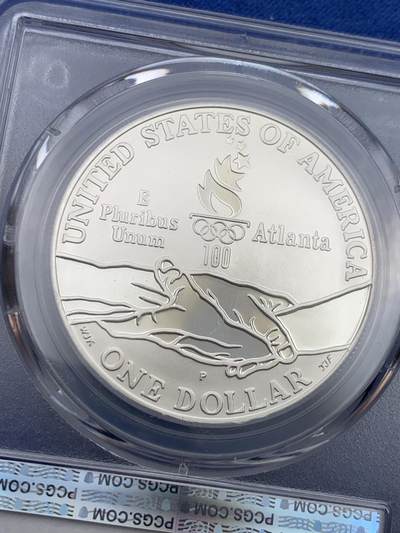 《竞宝斋》第429场 周日，周一，周二 3场连拍 （全场包邮） PCGS PR68DCAM 美国1995年1元百年奥运-体操精制纪念银币 26.73g 900银