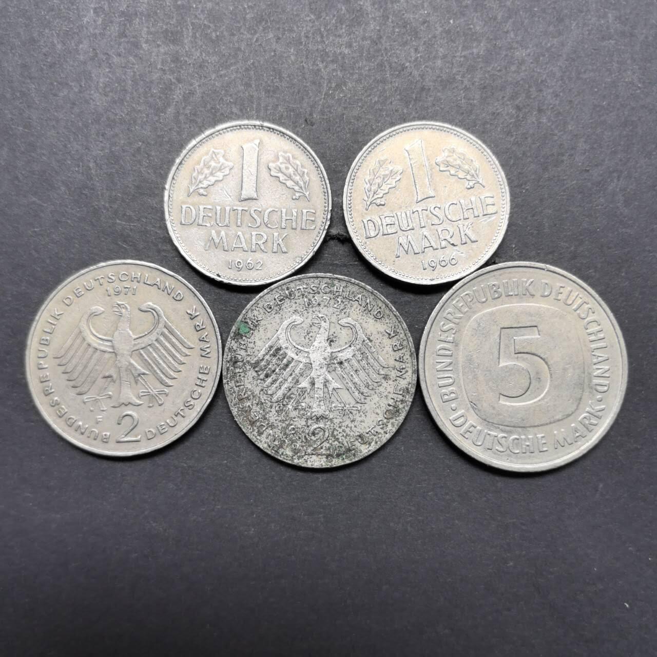 各国硬币第5期 无佣金 德国1 2 5马克 5个