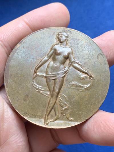 《竞宝斋》第429场 周日，周一，周二 3场连拍 （全场包邮） 《舞蹈者》纪念铜章 67.2克 50mm 丰饶角铜标