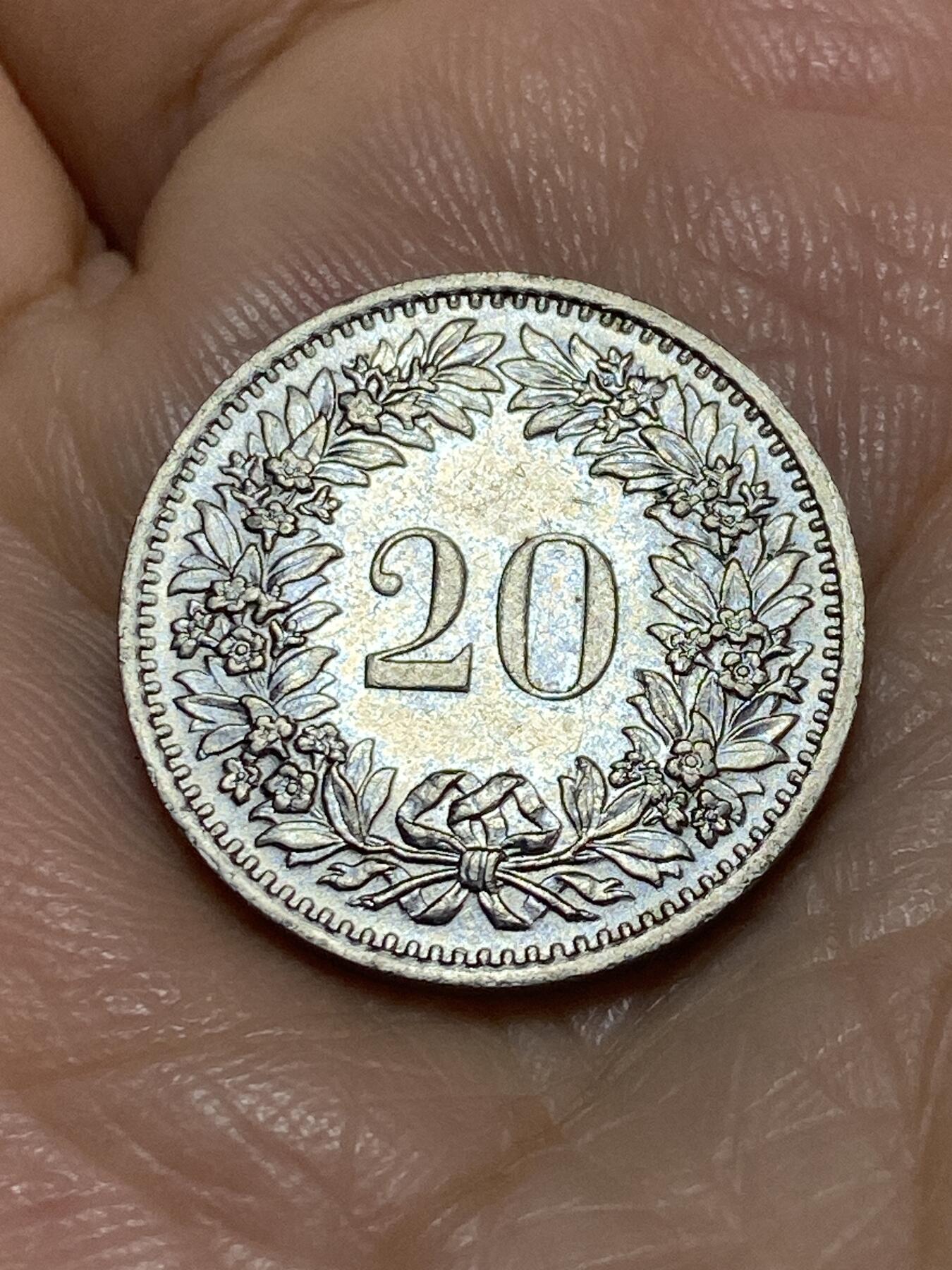 2025年第一百一十三场(总第一百三十九场）瑞士辅币专场(免佣金) 瑞士🇨🇭1970年20分(第三版无标)