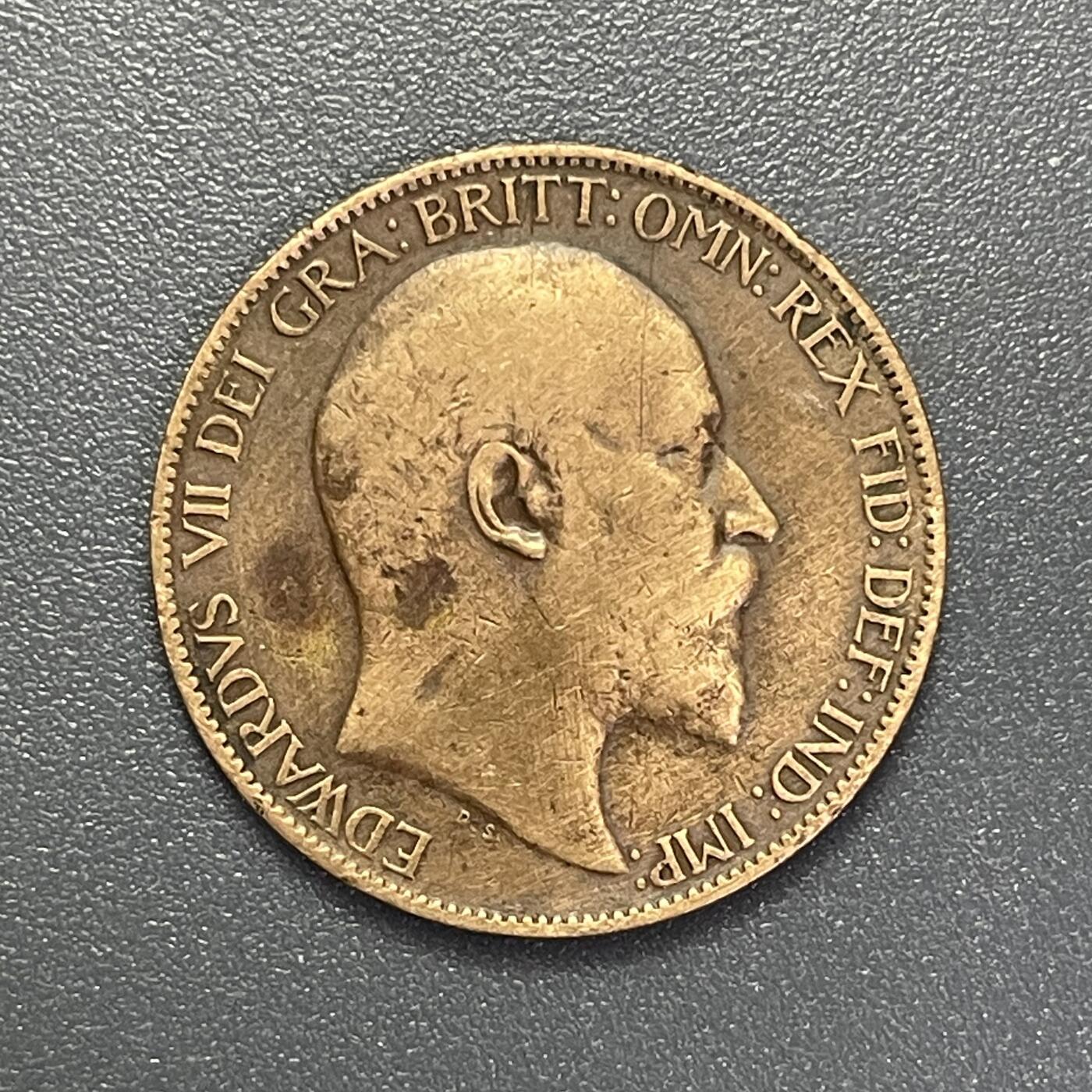 回流1019 英国🇬🇧1906年1/2便士 爱德华七世