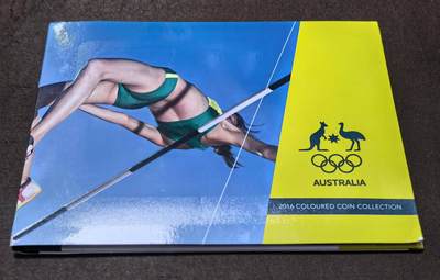 北京马甸外国币专卖第145期，外国币专场，陆续上拍，欢迎关注 澳大利亚2016年巴西里约奥运会五环2元彩色纪念铜币5枚全套