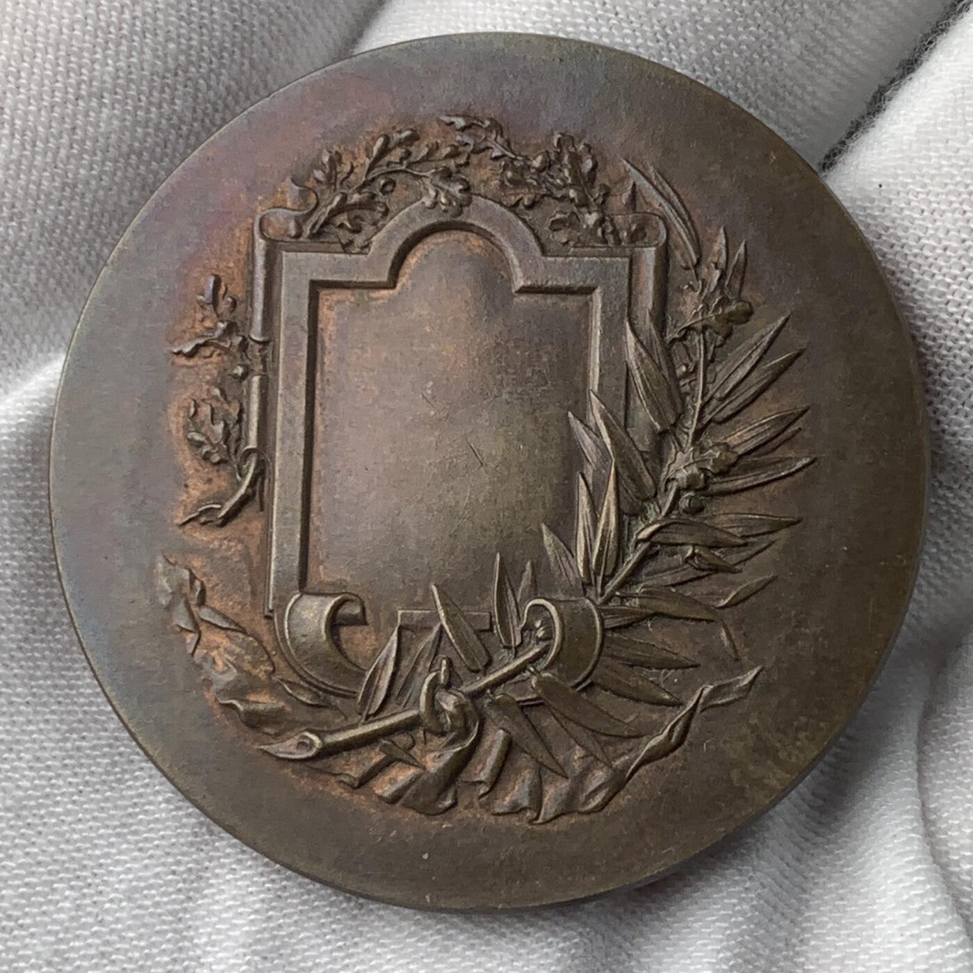 掌中浮雕-藏着的欧洲第038场 法国马拉松铜质对章，31mm/41mm