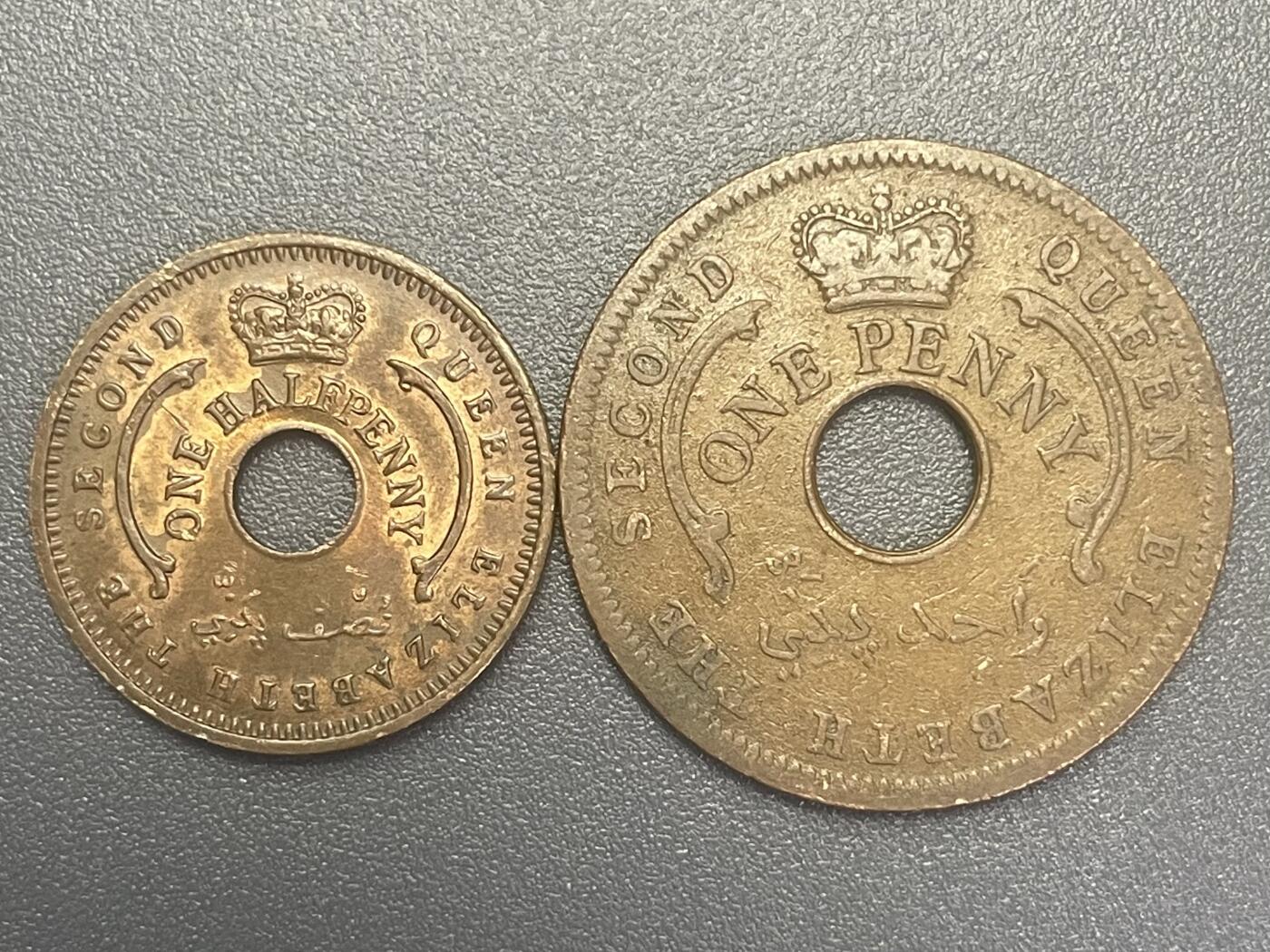 回流1019 英属尼日利亚🇳🇬1959年半便士、一便士各一枚