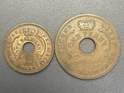 回流1019 - 英属尼日利亚🇳🇬1959年半便士、一便士各一枚