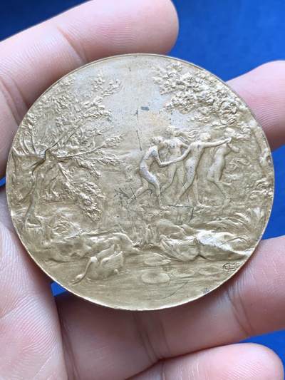 《竞宝斋》第429场 周日，周一，周二 3场连拍 （全场包邮） 《舞蹈者》纪念铜章 67.2克 50mm 丰饶角铜标