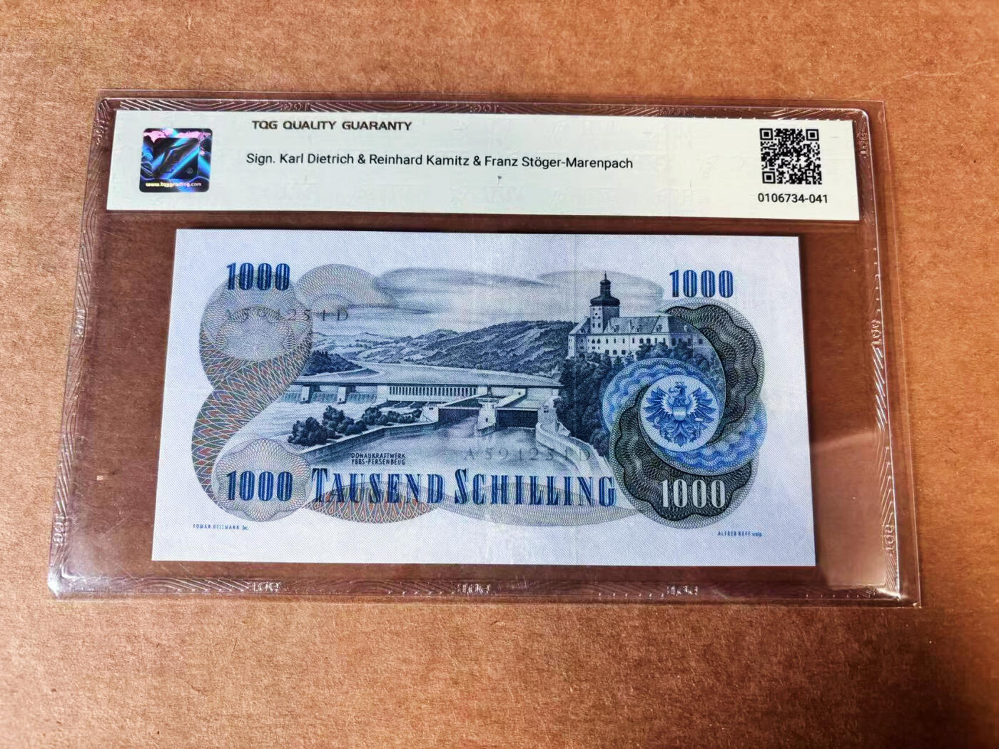【Blue Auction】世界纸币精拍第739期——18级TOP拍卖/信誉/品质/专业/高效💫 奥地利 1961年1000先令 TGQ40 卡普兰