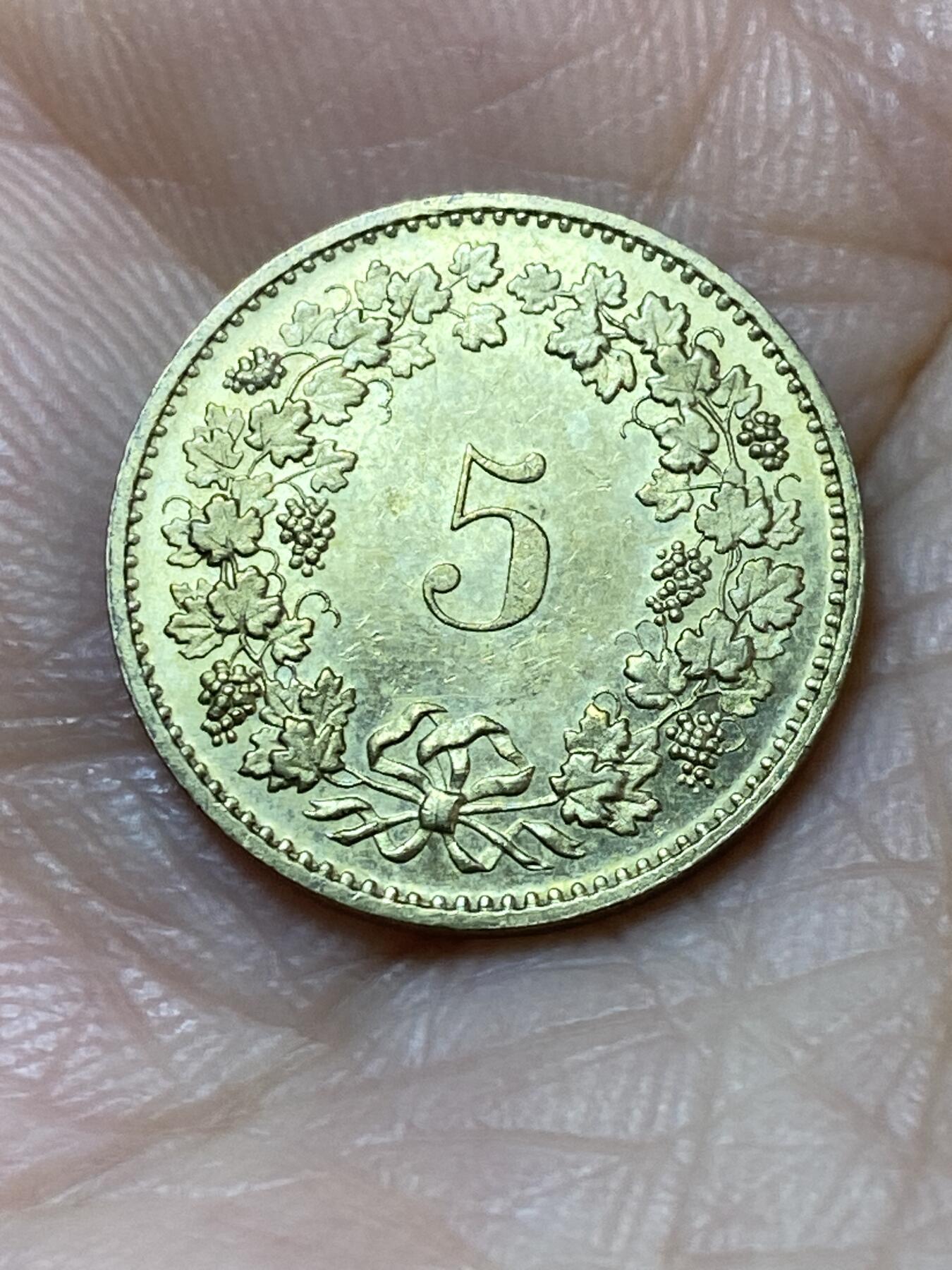 2025年第一百一十三场(总第一百三十九场）瑞士辅币专场(免佣金) 瑞士🇨🇭1982年5分(第五版，无标)