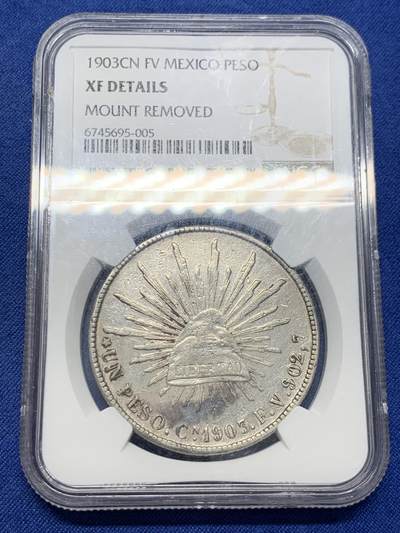 《竞宝斋》第429场 周日，周一，周二 3场连拍 （全场包邮） NGC XF 1903年 墨西哥鹰洋CN FV 特年 XF40克书指导价175美元
