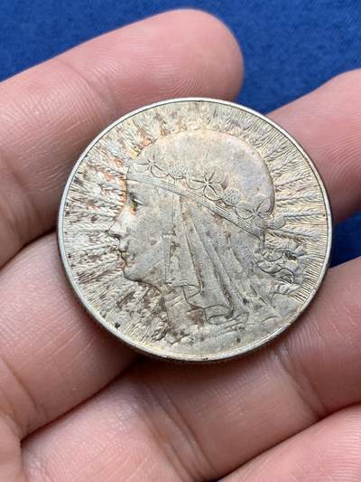 《竞宝斋》第429场 周日，周一，周二 3场连拍 （全场包邮） 波兰1932年女神雅德维嘉10兹罗提银币