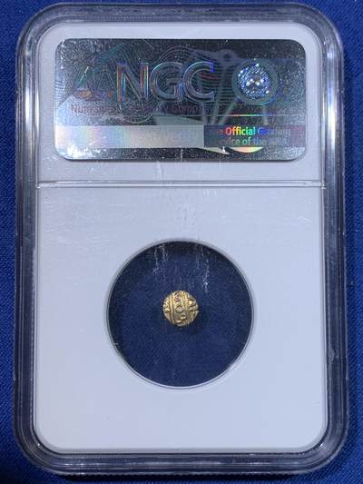 《竞宝斋》第429场 周日，周一，周二 3场连拍 （全场包邮） NGC MS63 印度 迈索尔王国 1638-1812年 1F 金币 南印度经典货币形态 毗湿奴神像 外拍上涨品种