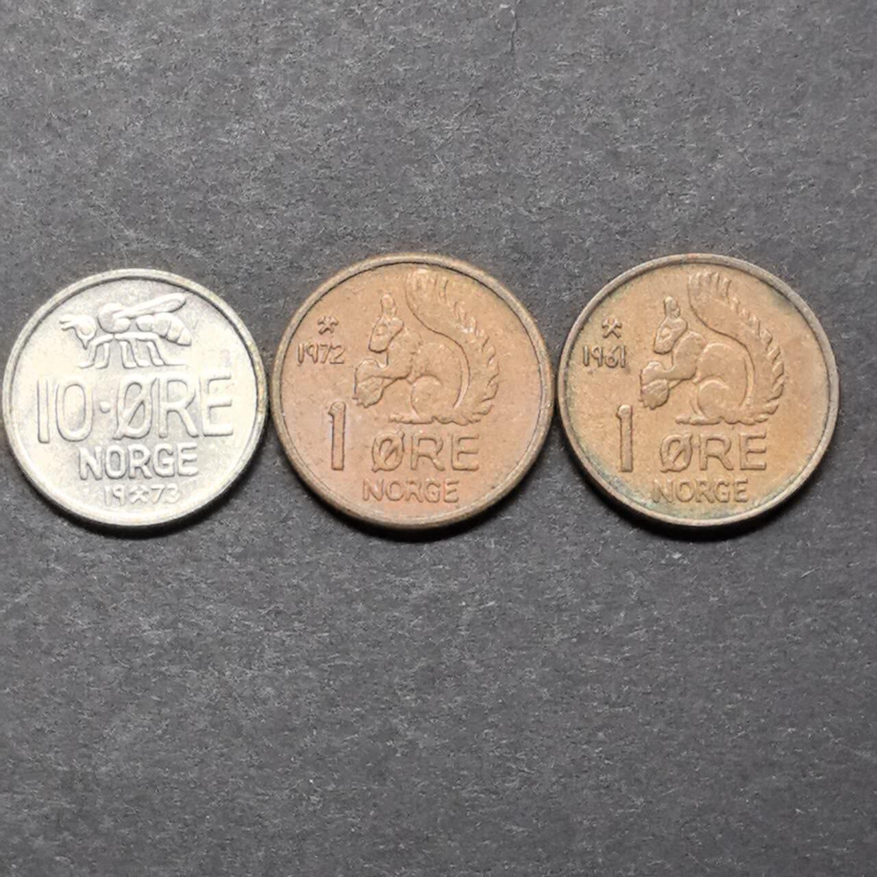 各国硬币第5期 无佣金 挪威 不同3个