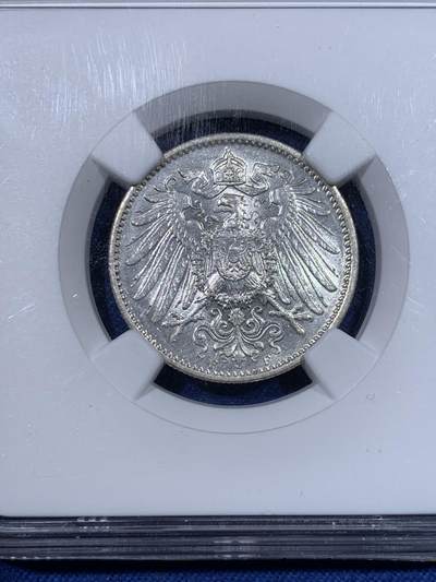 《竞宝斋》第429场 周日，周一，周二 3场连拍 （全场包邮） NGC MS62 德国1914 F版长翅膀1马克银币