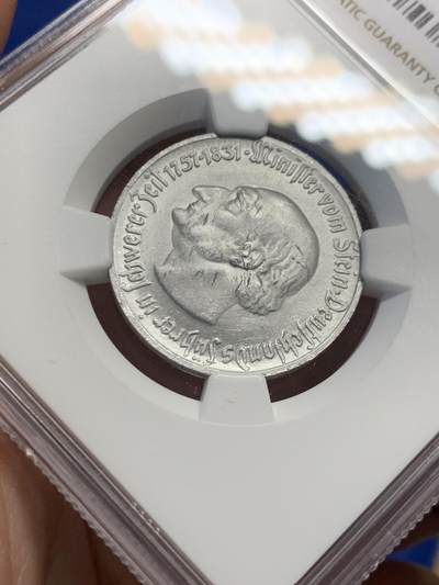 《竞宝斋》第429场 周日，周一，周二 3场连拍 （全场包邮） NGC UNCD 德国紧急状态币 1921年1马克铝币