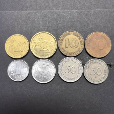 各国硬币第5期 无佣金 - 德国不同面值8个