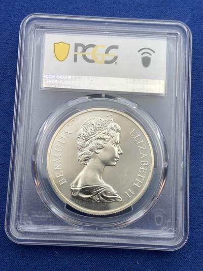 《竞宝斋》第429场 周日，周一，周二 3场连拍 （全场包邮） PCGS PR67 百慕大1972伊丽莎白银婚纪念精制银币，少见品种发行量仅14708枚，PCGS唯一亚军分，更高分仅一枚，镜面底板状态极佳