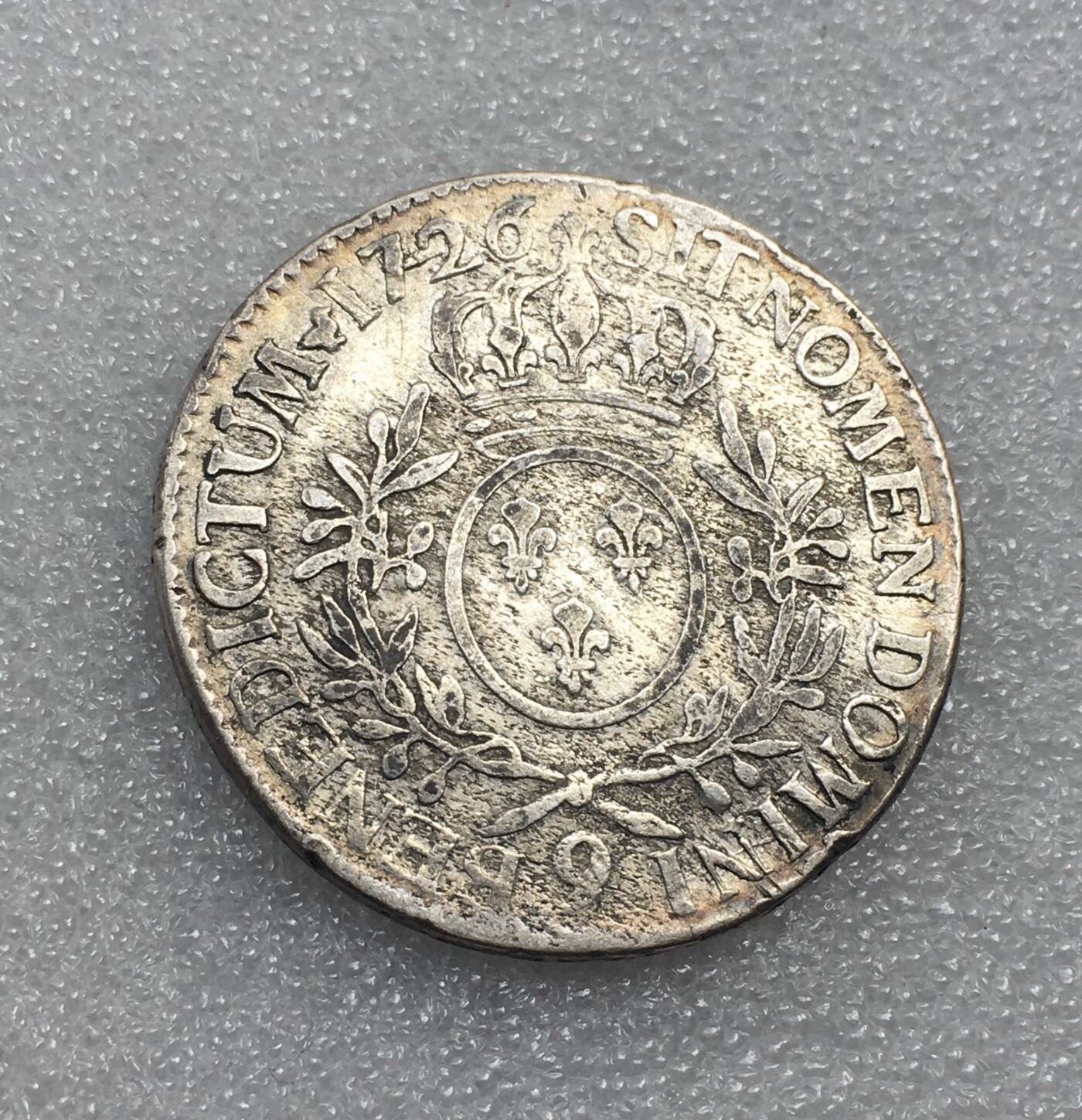世界钱币专场拍卖 每周二开拍 1726年法国波旁王朝路易十五老埃居流通银币