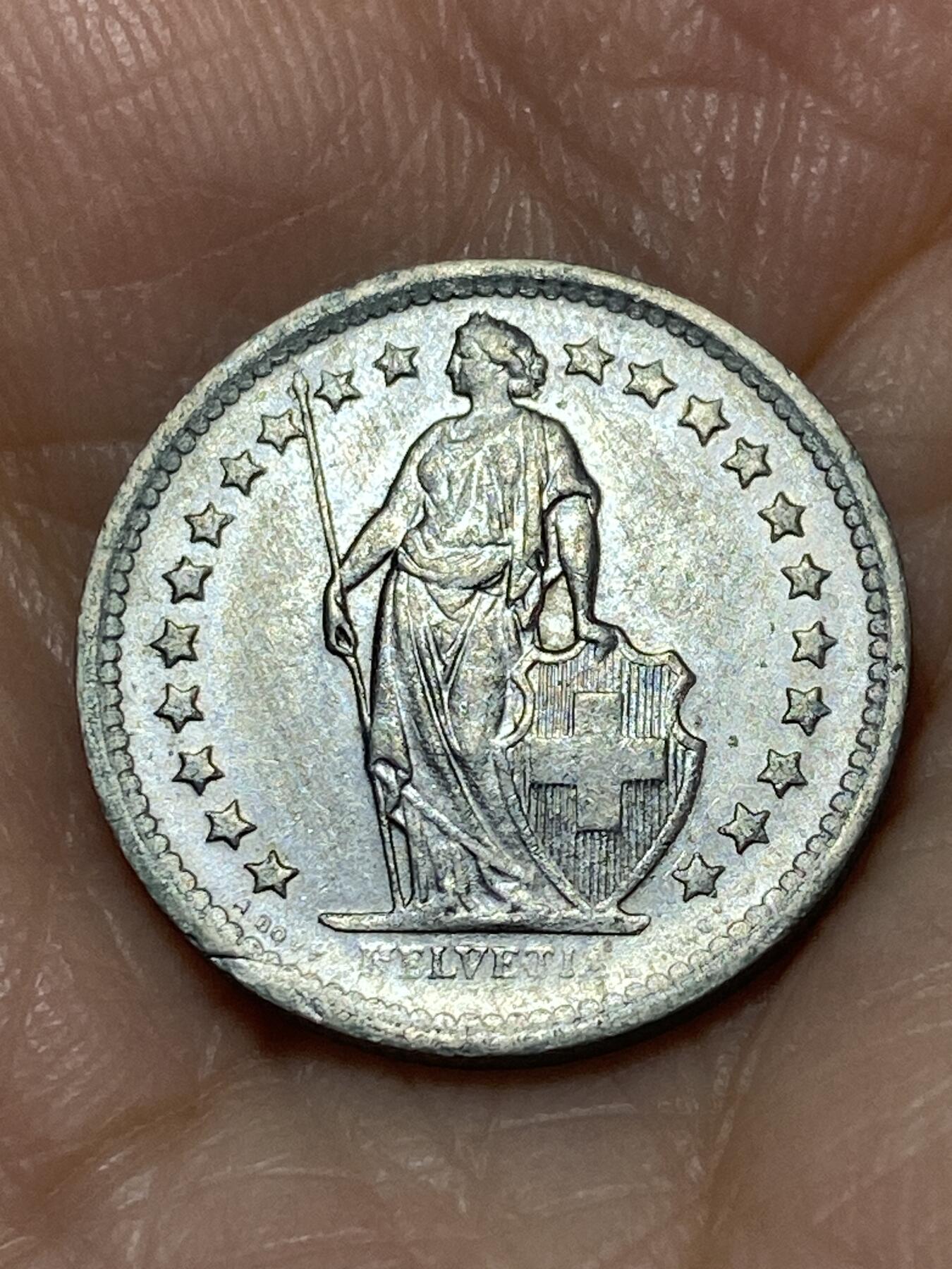 2025年第一百一十三场(总第一百三十九场）瑞士辅币专场(免佣金) 瑞士🇨🇭1969年1/2法郎(第三版，B标伯尔尼造，首发年)