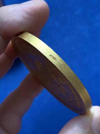 《竞宝斋》第429场 周日，周一，周二 3场连拍 （全场包邮） 1927年法国参议院议员镀金铜章 59.6克 52.4mm 丰饶角铜标 非原盒