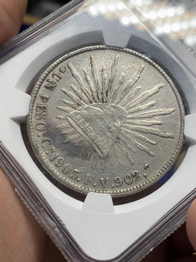《竞宝斋》第429场 周日，周一，周二 3场连拍 （全场包邮） NGC XF 1903年 墨西哥鹰洋CN FV 特年 XF40克书指导价175美元