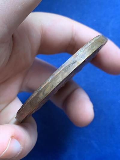 《竞宝斋》第429场 周日，周一，周二 3场连拍 （全场包邮） 法国阿雅克肖工商会铜质纪念章（1961年巴黎造币厂） 坎波德尔奥罗航站楼启用纪念 126克 62.5mm 丰饶角铜标