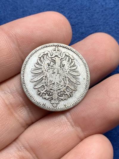 《竞宝斋》第429场 周日，周一，周二 3场连拍 （全场包邮） 德国1876年1马克银币 通货品相