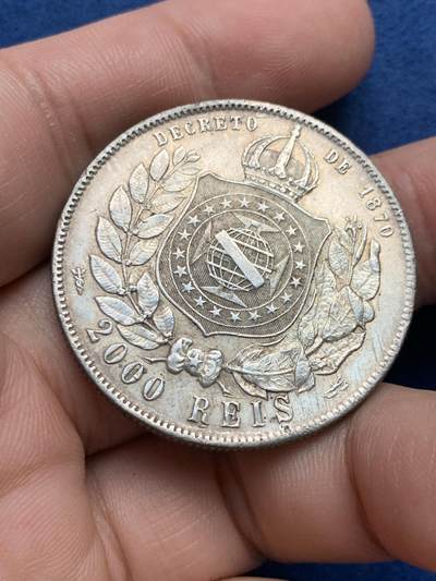 《竞宝斋》第429场 周日，周一，周二 3场连拍 （全场包邮） 巴西1888年佩德罗二世2000瑞斯大银币