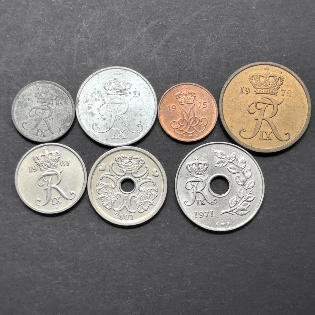 各国硬币第5期 无佣金 丹麦 不同7个