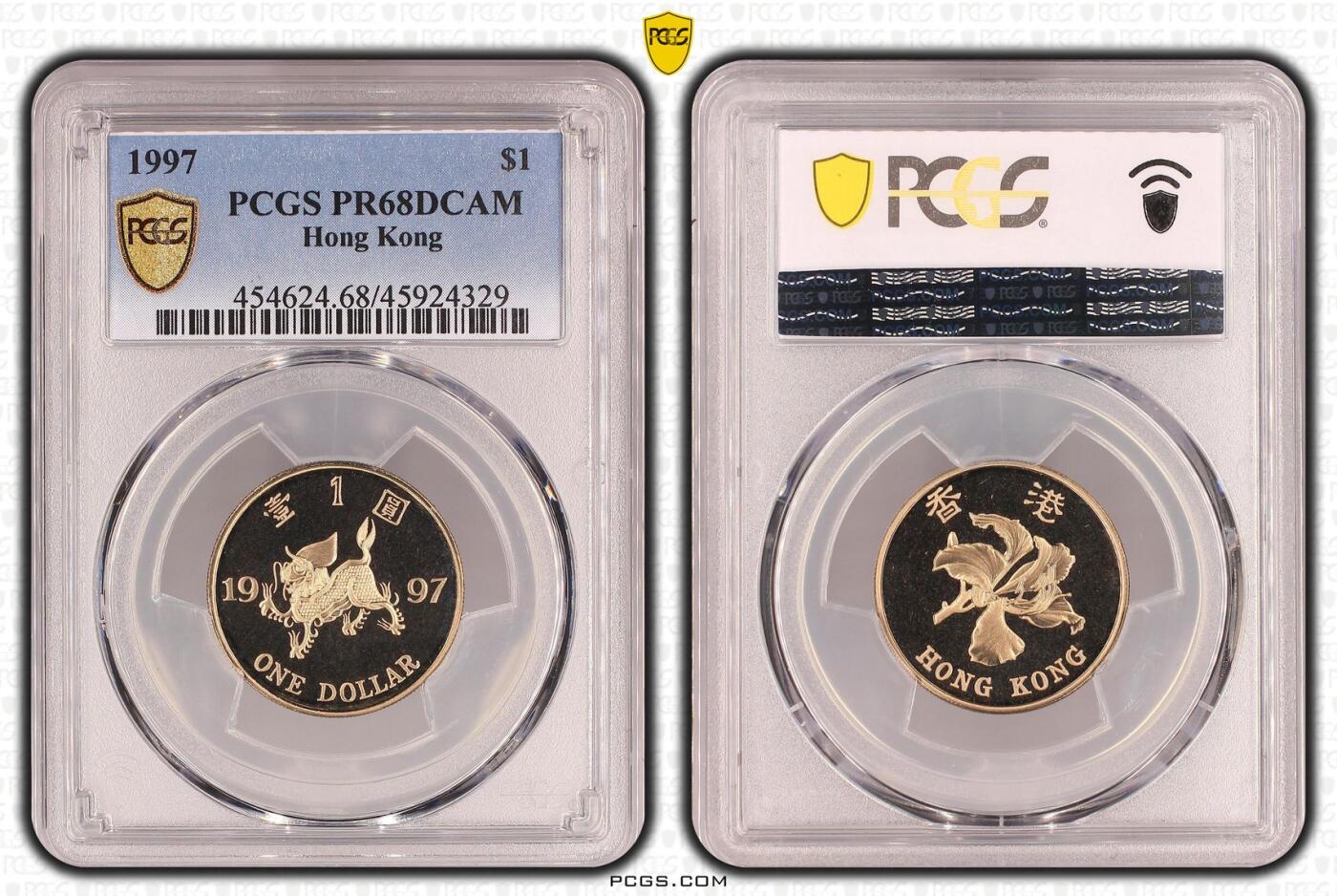 香港 1997, 全新的 纪念钞 精制币, 认证于 PCGS PR 69DCAM 6 Pieces & PCGS PR 68DCAM 1 Piece 