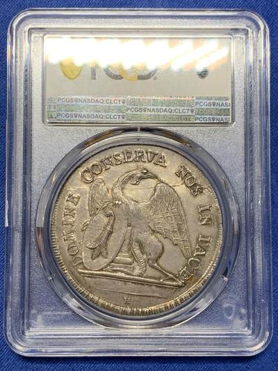 《竞宝斋》第429场 周日，周一，周二 3场连拍 （全场包邮） 唯一冠军分 PCGS MS62 瑞士 1793 巴塞尔 景观泰勒大银币 瑞士景观稳步上涨品种 打制好的不多见 本品包浆细节都属难遇状态