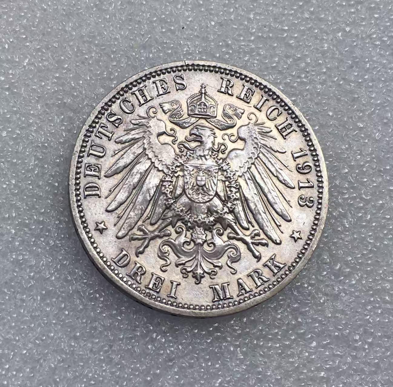 世界钱币专场拍卖 每周二开拍 1913年德国莱比锡战役建功碑3马克银币