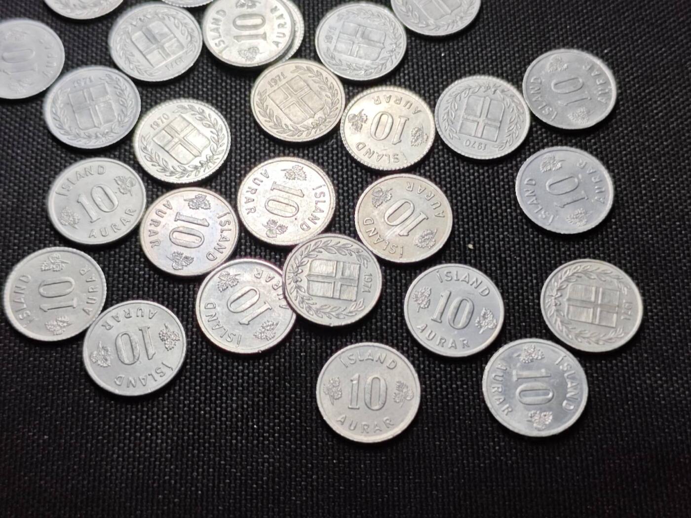 KK钱币收藏小铺  （套币 批量/好品散币 银币）专场  2月预留时间 周末发货  冰岛散币一组75枚！各种面值年份
