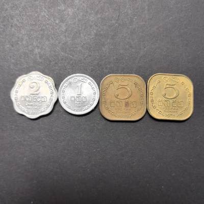 各国硬币第5期 无佣金 - 斯里兰卡不同4个