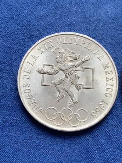 《竞宝斋》第429场 周日，周一，周二 3场连拍 （全场包邮） 两枚一组 墨西哥银币 1968年奥运纪念25比索+1978年革命领袖100比索银币