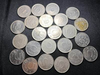 KK钱币收藏小铺  （套币 批量/好品散币 银币）专场  2月预留时间 周末发货 -  瑞典5克朗一组23枚