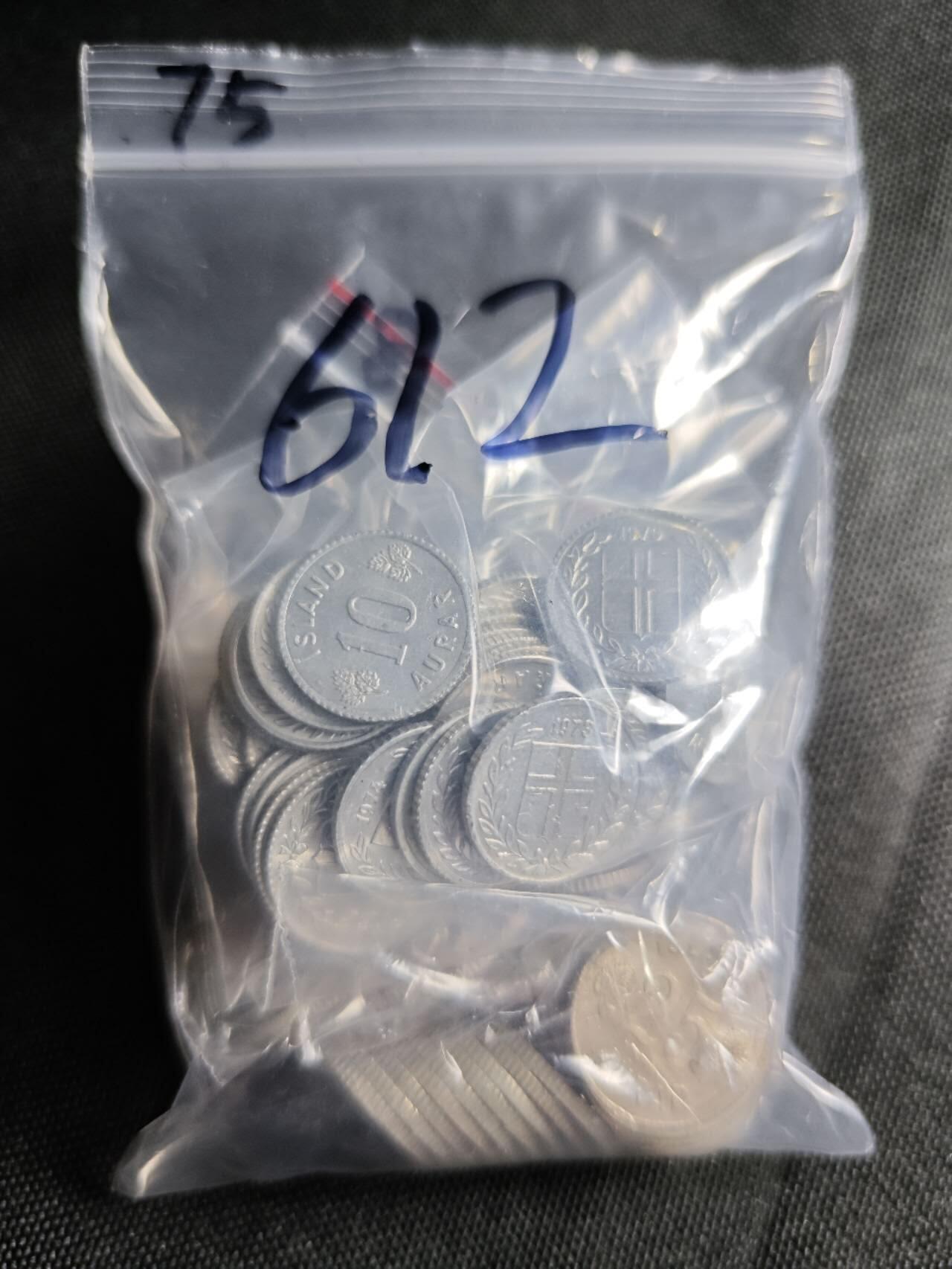 KK钱币收藏小铺  （套币 批量/好品散币 银币）专场  2月预留时间 周末发货  冰岛散币一组75枚！各种面值年份