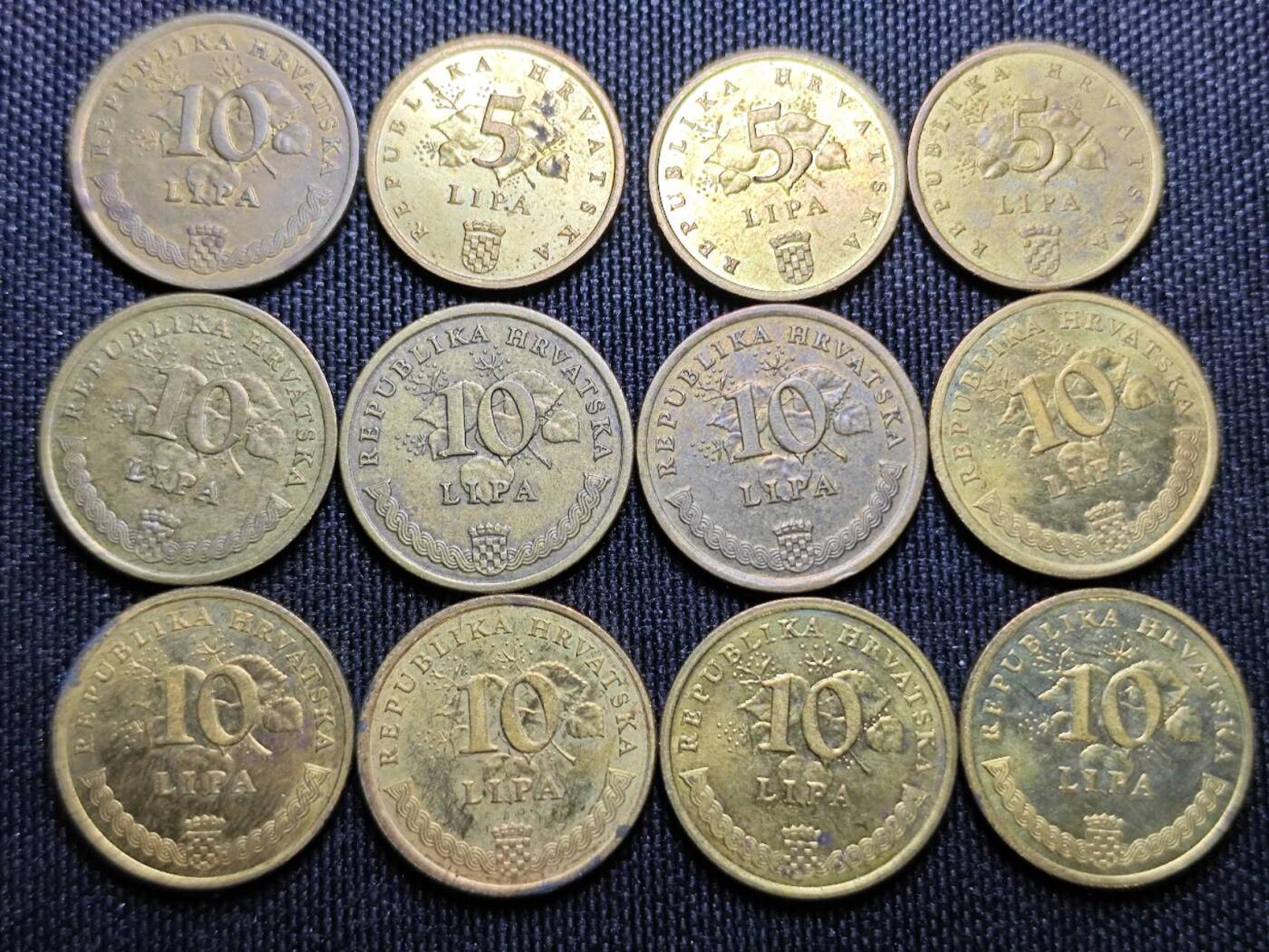 KK钱币收藏小铺  （套币 批量/好品散币 银币）专场  2月预留时间 周末发货  克罗地亚散币一组28枚