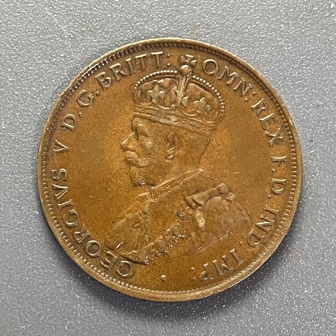 回流1019 澳大利亚🇦🇺1928年1便士铜币 乔治五世 直径30.5mm