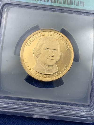 《竞宝斋》第429场 周日，周一，周二 3场连拍 （全场包邮） ICQ PR69DCAM 老盒 美国2007-S-托马斯.杰斐逊总统币1美元